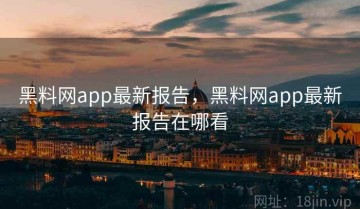 黑料网app最新报告，黑料网app最新报告在哪看