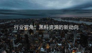 行业视角：黑料资源的新动向