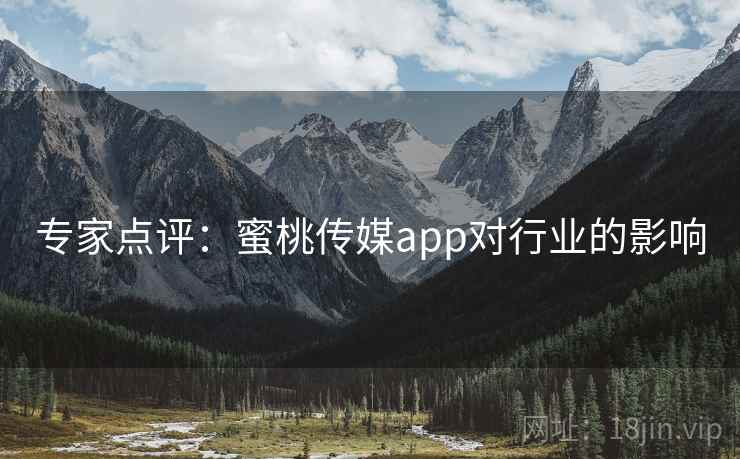 专家点评：蜜桃传媒app对行业的影响